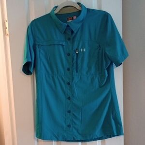 Under Armour Blue Lightweight Casual Button Down Shirt